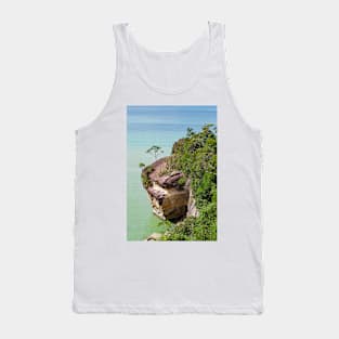 Cliff and trees at ocean shore landscape Tank Top